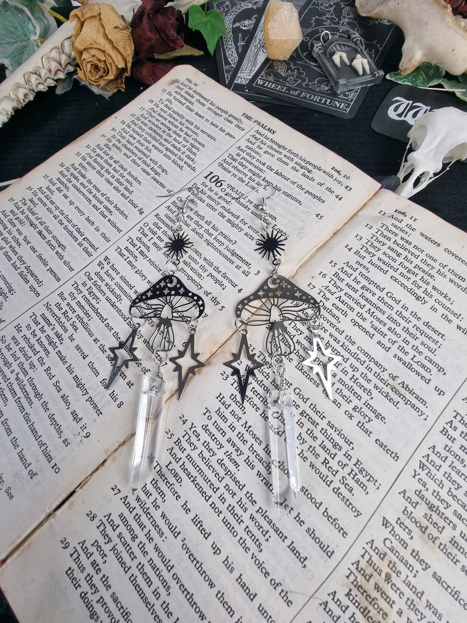 Mushroom crystal earrings