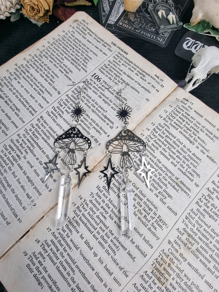 Mushroom crystal earrings