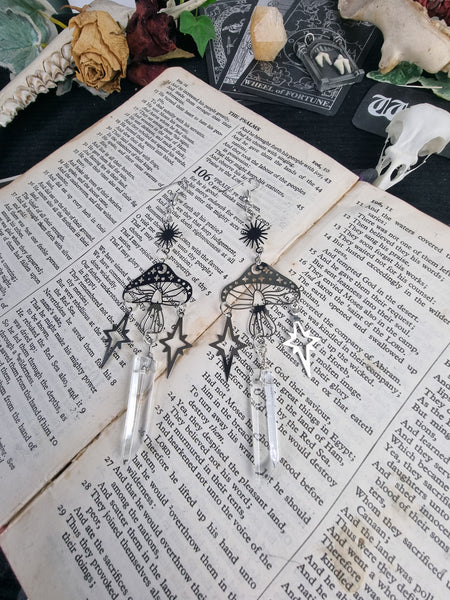 Mushroom crystal earrings