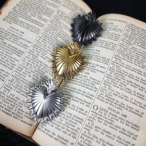 Gold Sacred heart ear weights