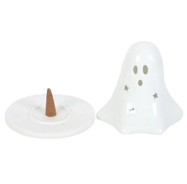 Ceramic tealight and incense ghost